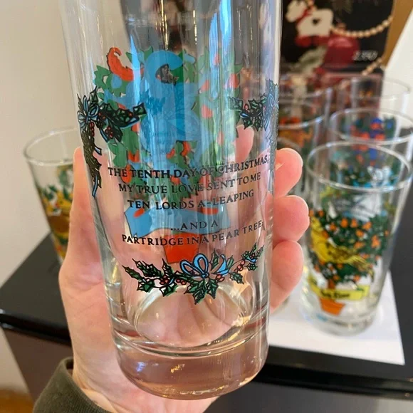 Vintage 12 Days of Christmas Glass Set - Picture 3 of 4